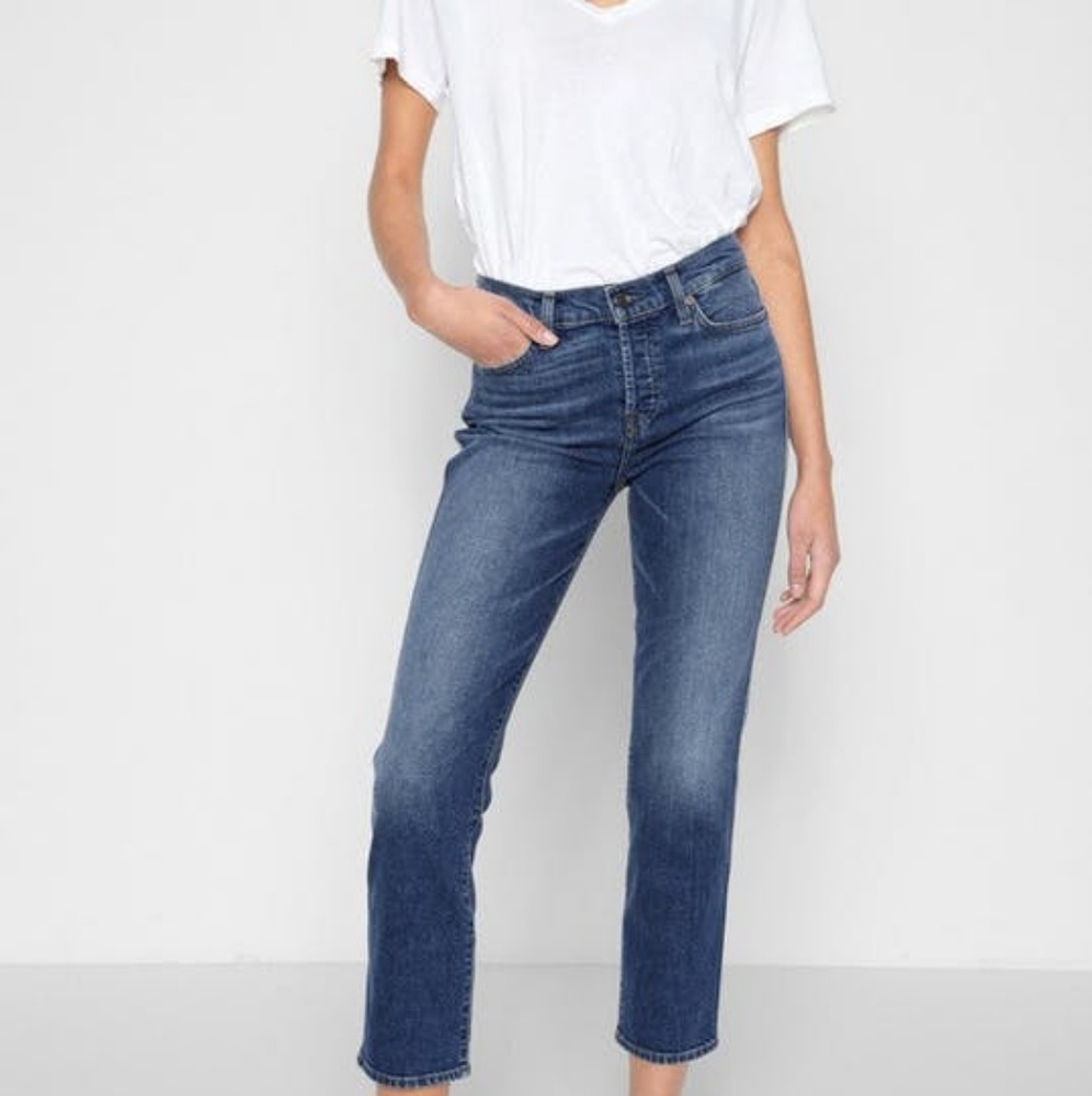 7 For All Mankind Edie High Waist Straight Crop